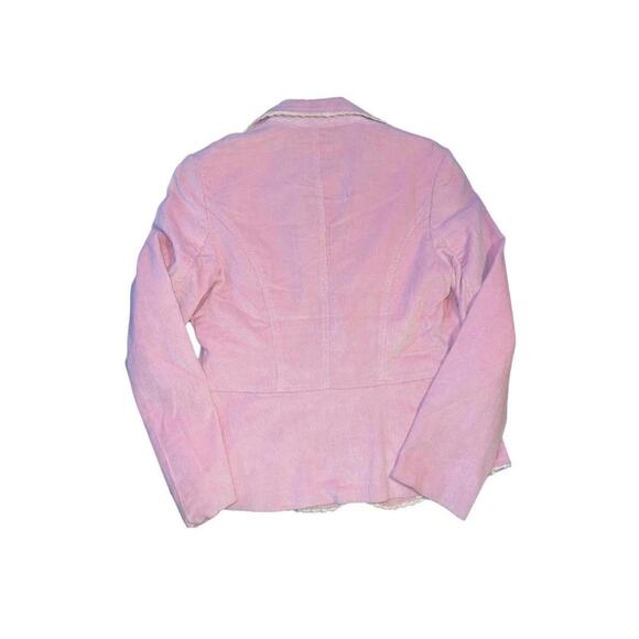 MOA U.S.A Pink corduroy gems flower style embroidered blazer Medium Y2K Western - Picture 2 of 3